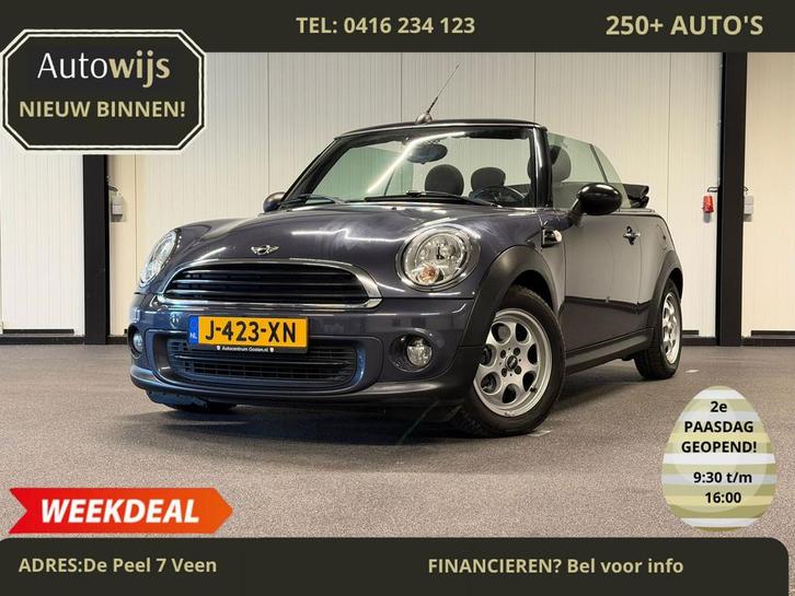 Mini Mini Cabrio 1.6 One Salt|NAVI|HALF LEER|99DKM|GOED ONDE, Auto's, Mini, Bedrijf, Te koop, Cabrio, ABS, Airbags, Airconditioning
