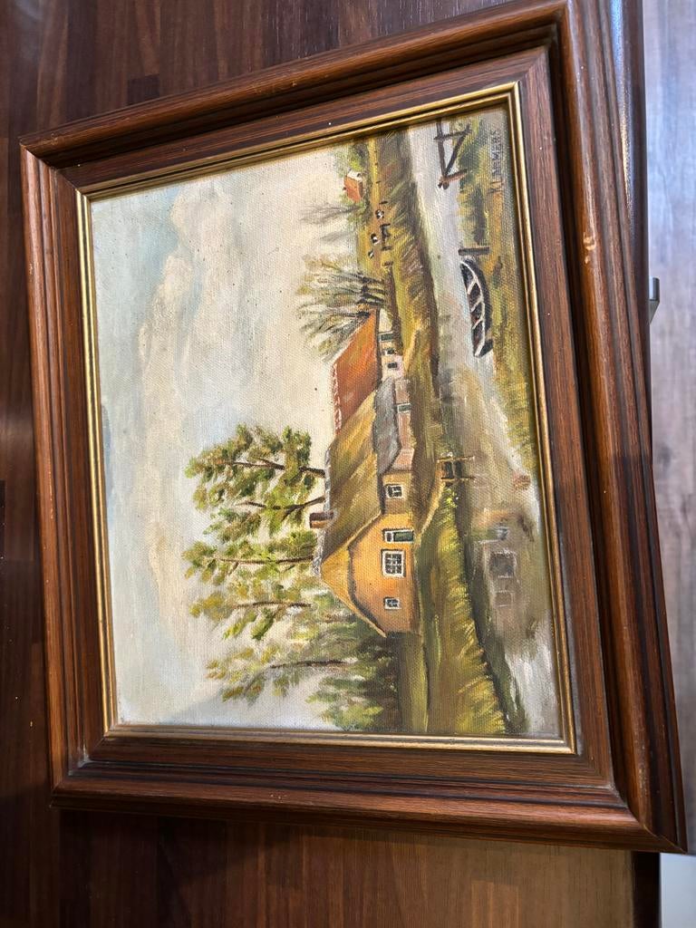 Olieverfschilderij in lijst, gesigneerd K. Lammers, Ophalen of Verzenden