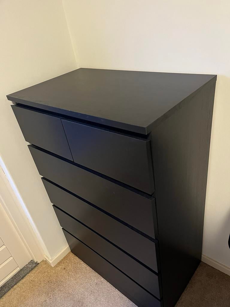 Zwarte ladekast IKEA, Ophalen, Gebruikt, 5 laden of meer, 100 tot 150 cm