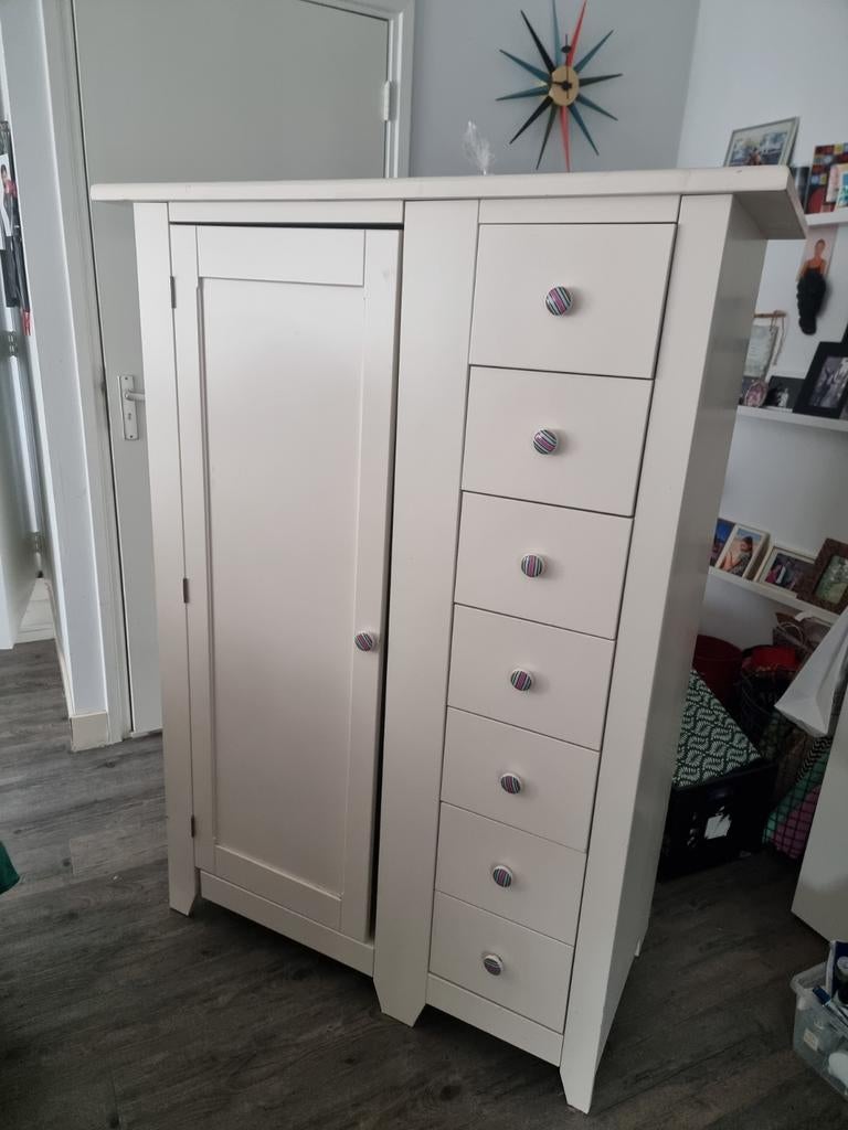 Kinderkledingkast met hang en lades, Kinderen en Baby's, Kinderkamer | Commodes en Kasten, Ophalen, Gebruikt, 50 tot 70 cm, 105 cm of meer