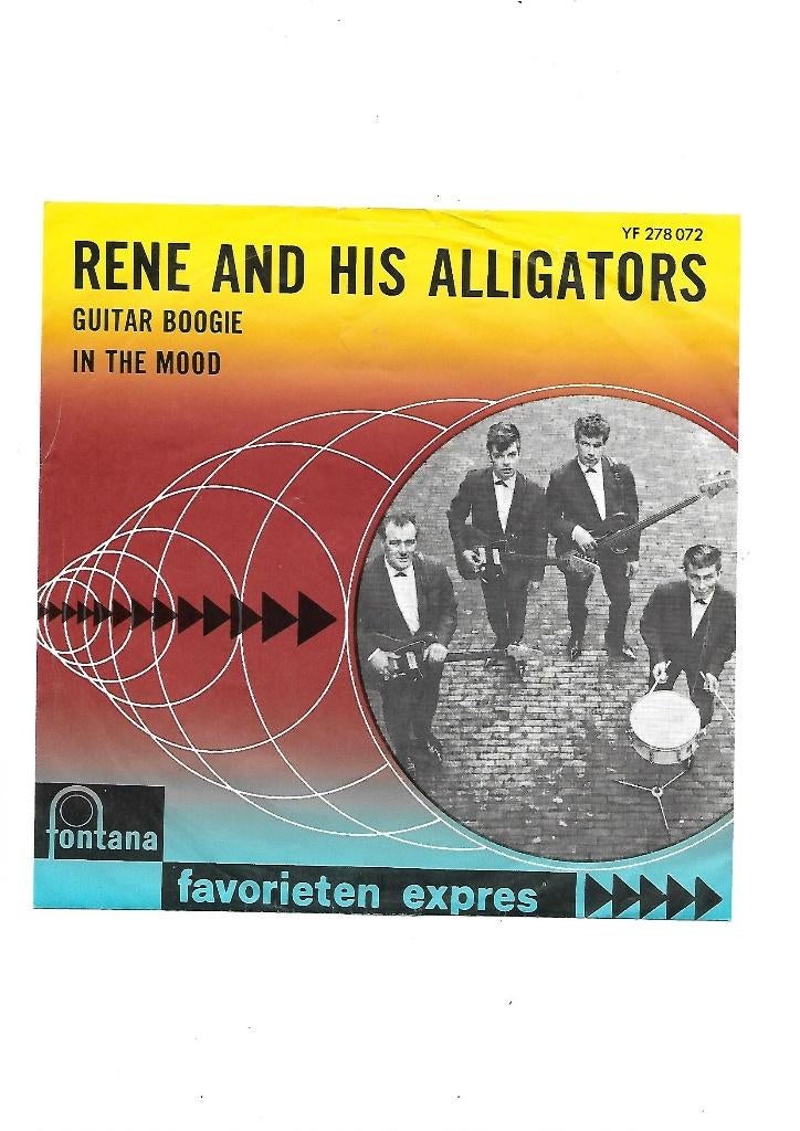 René And His Alligators.Guitar Boogie.1962 Favorieten expres, 7 inch, Single, Ophalen of Verzenden, Zo goed als nieuw