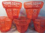 Vintage opengewerkte bloempotten, Tuin en Terras, Bloempotten, Kunststof, Rond, Ophalen of Verzenden, Zo goed als nieuw