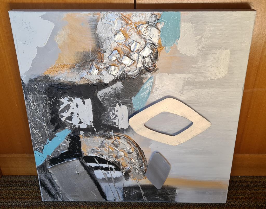 Schilderij (collage) op canvas, Huis en Inrichting, Woonaccessoires | Schilderijen, Tekeningen en Foto's, Ophalen, 50 tot 75 cm