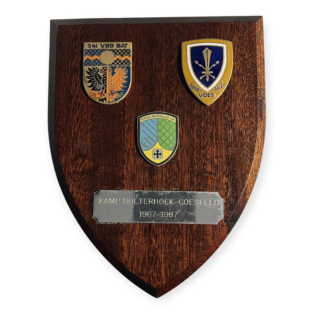 Wapenschildje Kamp Holterbroek-Coesfeld 1967-1987, Ophalen of Verzenden, Landmacht, Nederland, Embleem of Badge