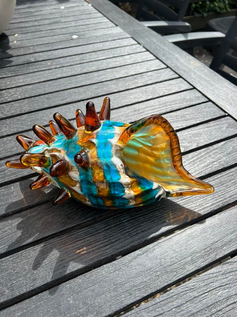 Murano style mondgeblazen schelp, Antiek en Kunst, Kunst | Designobjecten, Ophalen of Verzenden