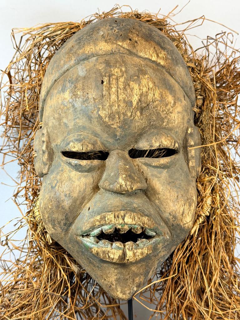 260403 Zeldzaam oud Afrikaans Makonde masker Tanzania., Antiek en Kunst, Ophalen of Verzenden