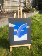 Handgemaakt Schilderij Regenboog in Wolken 24x30 cm, Ophalen of Verzenden