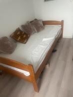 Bed voor 1 persoon, Ophalen, 90 cm, Eenpersoons, Beige