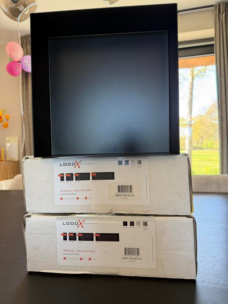 Looox inbouwnis mat zwart 30x30x10 badkamer 2 stuks!, Ophalen of Verzenden, Nieuw, Rvs, Douche