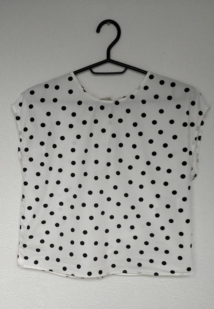 Zara Girls top met stippen en knoop, maat 164, Kinderen en Baby's, Kinderkleding | Maat 164, Gebruikt, Meisje, Overhemd of Blouse