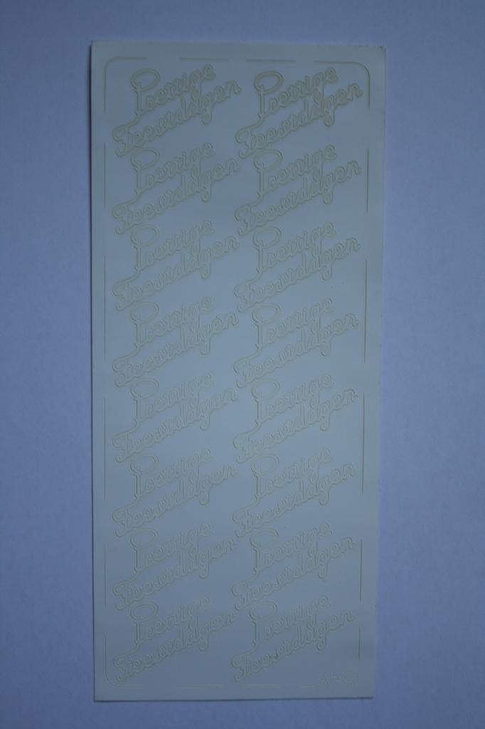 5 st. Prettige feestdagen geel opdruk sierstickers wit 8473, Ophalen of Verzenden, Nieuw, Kerst, Overige typen