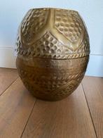 Grote goud/bronskleurige metalen vaas of plantenpot, Huis en Inrichting, Woonaccessoires | Vazen, Ophalen, Overige materialen
