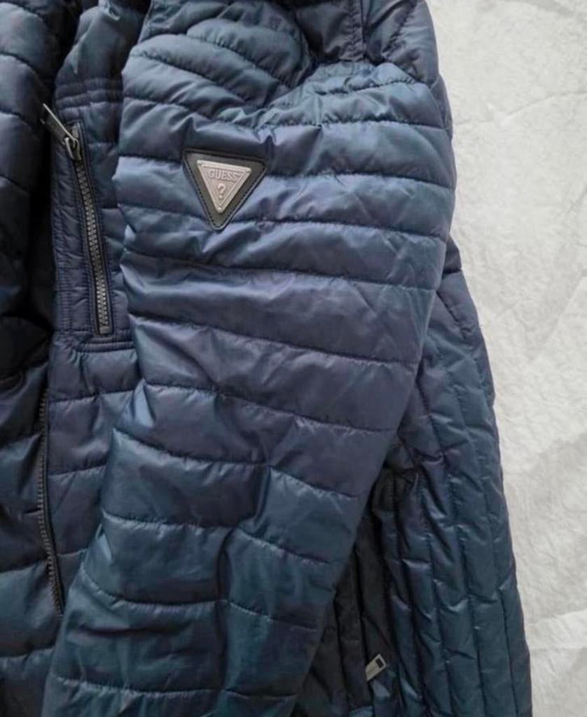 Guess Lichtgewicht Heren Jas (L) MOET WEG, Ophalen, Gedragen, Maat 52/54 (L), Blauw