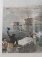 Prachtige antieke Engelse ingelijste gravure van Brighton., Antiek en Kunst, Kunst | Etsen en Gravures, Ophalen of Verzenden