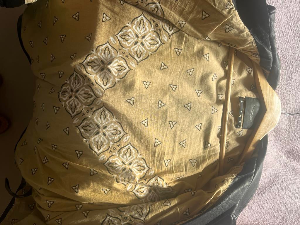Scotch & Soda Leren Jasje met Gouden Sterren, Kleding | Dames, Ophalen of Verzenden, Gedragen, Maat 38/40 (M), Zwart