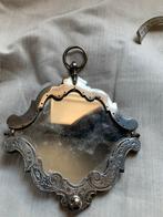 Antieke Zilveren Papagaai Tasbeugel met Spiegel, 1763, Antiek en Kunst, Antiek | Goud en Zilver, Ophalen of Verzenden, Zilver