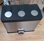 EKO prullenbak met 3 vakken, Ophalen, Gebruikt, Rvs, 50 tot 75 cm