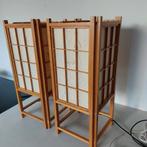 2x japanse tafellamp vintage  hout, Ophalen of Verzenden, Zo goed als nieuw, Hout, Minder dan 50 cm
