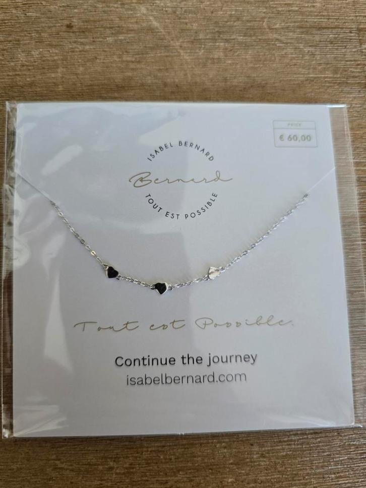 Isabel Bernard Ketting Zilver met Hartjes - Nieuw, Sieraden, Tassen en Uiterlijk, Kettingen, Nieuw, Zilver, Zilver, Met hanger