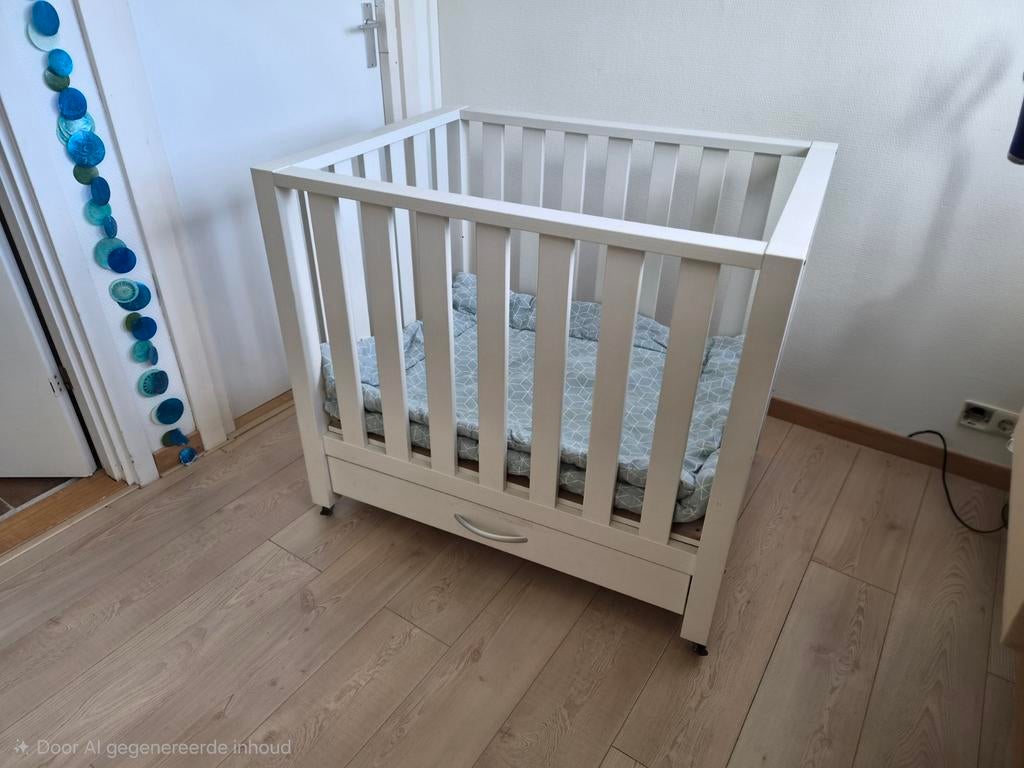 Witte vierkante box met lade en boxkleed, Kinderen en Baby's, Boxen, Ophalen