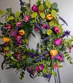 Prachtige Lente/Zomer Krans met Tulpen en Vlinders, Ophalen of Verzenden, Zo goed als nieuw