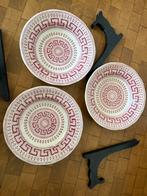 Set van 3 antieke borden incl houders, Ophalen