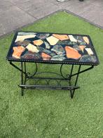 Vintage marmeren bijzet/kranten tafeltje, Huis en Inrichting, Tafels | Bijzettafels, 45 tot 60 cm, Minder dan 55 cm, Gebruikt