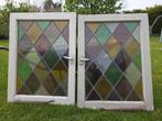 2 glas in lood ramen, Doe-het-zelf en Verbouw, Glas en Ramen, Ophalen, Gevelraam of Ruit, Gebruikt, Minder dan 80 cm