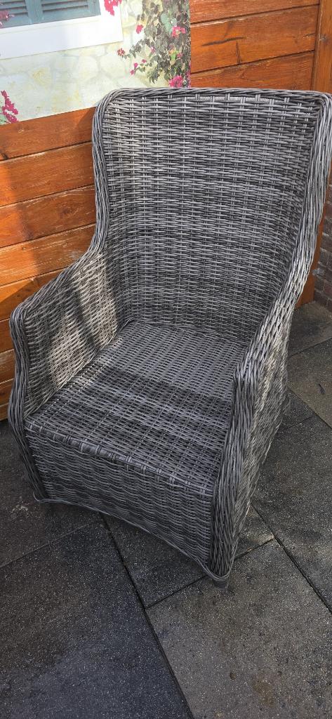 6x Luxe Bois le Duc wicker tuinstoelen incl. kussens, Ophalen, Zo goed als nieuw, Wicker