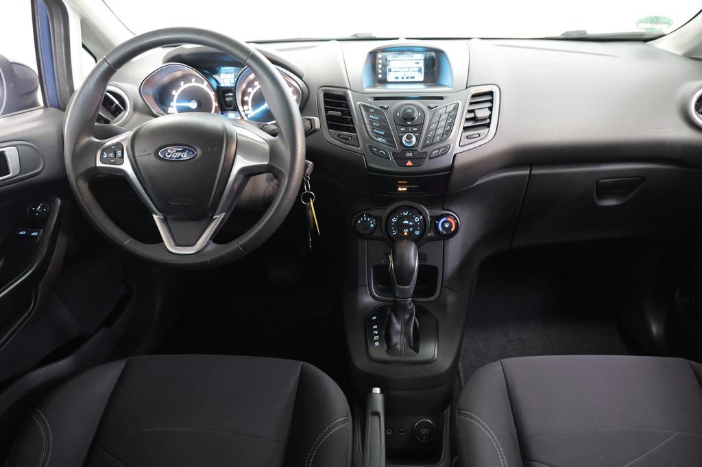 Ford Fiesta 1.0 EcoBoost Titanium AUTOMAAT BT AIRCO 101pk LM, Gebruikt, Zwart, Blauw, Origineel Nederlands