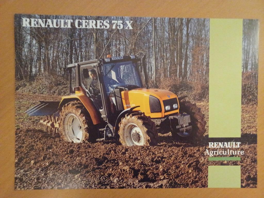Folder Renault Ceres 75 X, Ophalen of Verzenden, Gelezen, Tractor en Landbouw