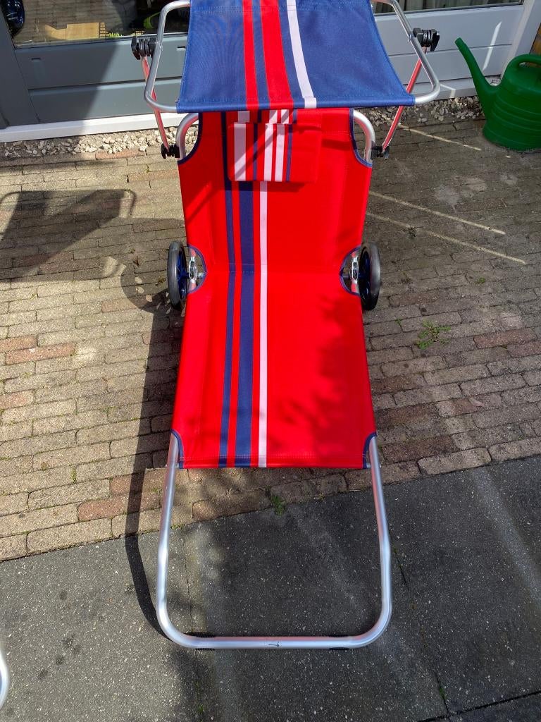 Strandstoel met wielen, Ophalen, Zo goed als nieuw, Campingstoel