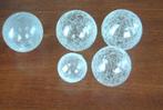 5 craquele glas bollen glasbollen, Ophalen of Verzenden