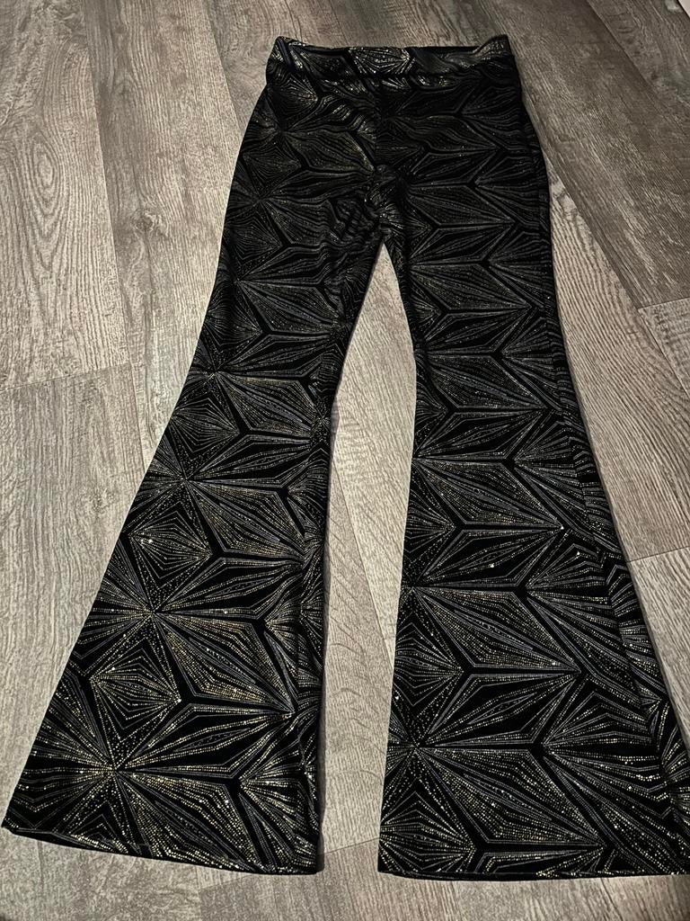 Colourful Rebel flared pants glitter strepen, maat L, Kleding | Dames, Broeken en Pantalons, Overige kleuren, Maat 42/44 (L), Nieuw