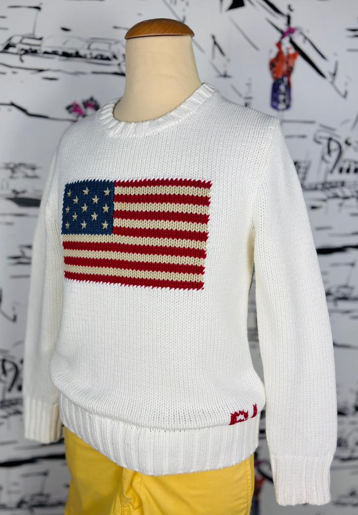 Ralph Lauren iconische trui met vlag maat 8 (195 euro), Verzenden, Trui of Vest, Ralph Lauren, Ralph Lauren EU