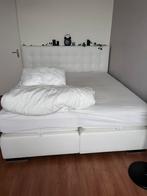 Luxe Grandeur Boxspring Bed - Wit, Zo goed als nieuw, Ophalen, Gebruikt, Wit, Tweepersoons