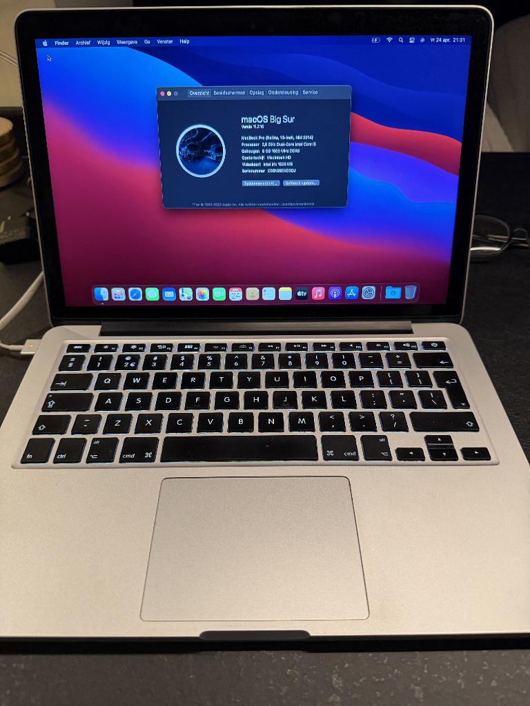 Apple MacBook Pro 13-inch (mid 2014), MacBook Pro, 256 GB, 2 tot 3 Ghz, Qwerty