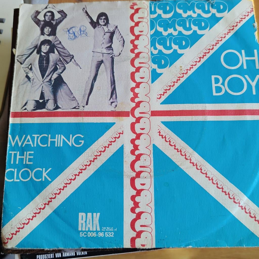 Mud - Oh Boy / Watching The Clock (Single, 1975), Cd's en Dvd's, Vinyl Singles, Gebruikt, Originele persing, 7 inch, Single