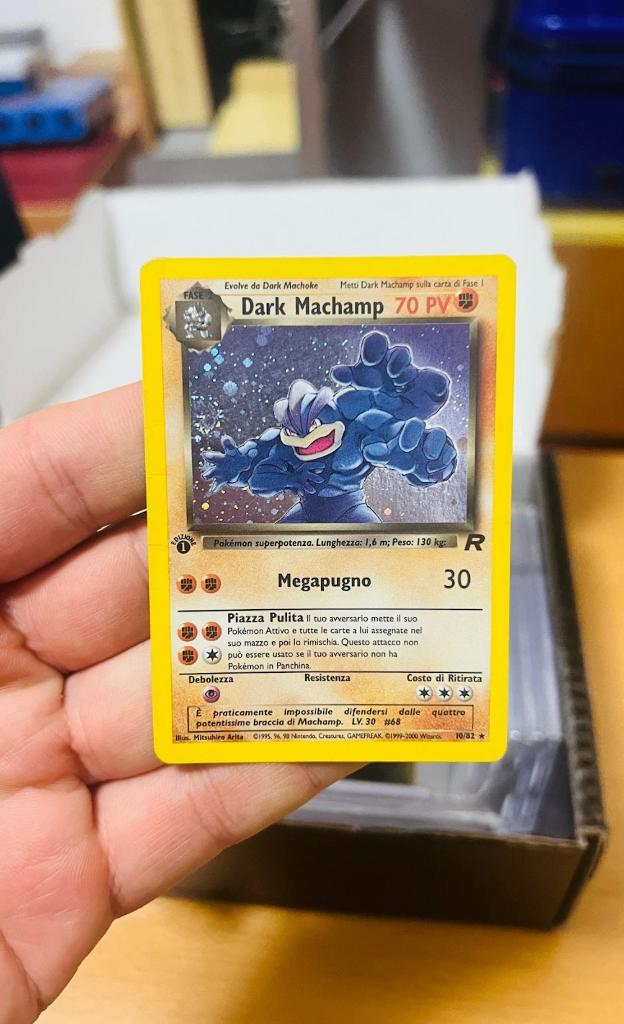 Dark Machamp 10/82 Holo 1st Edition Team Rocket Pokemon, Verzenden, Zo goed als nieuw, Losse kaart, Foil