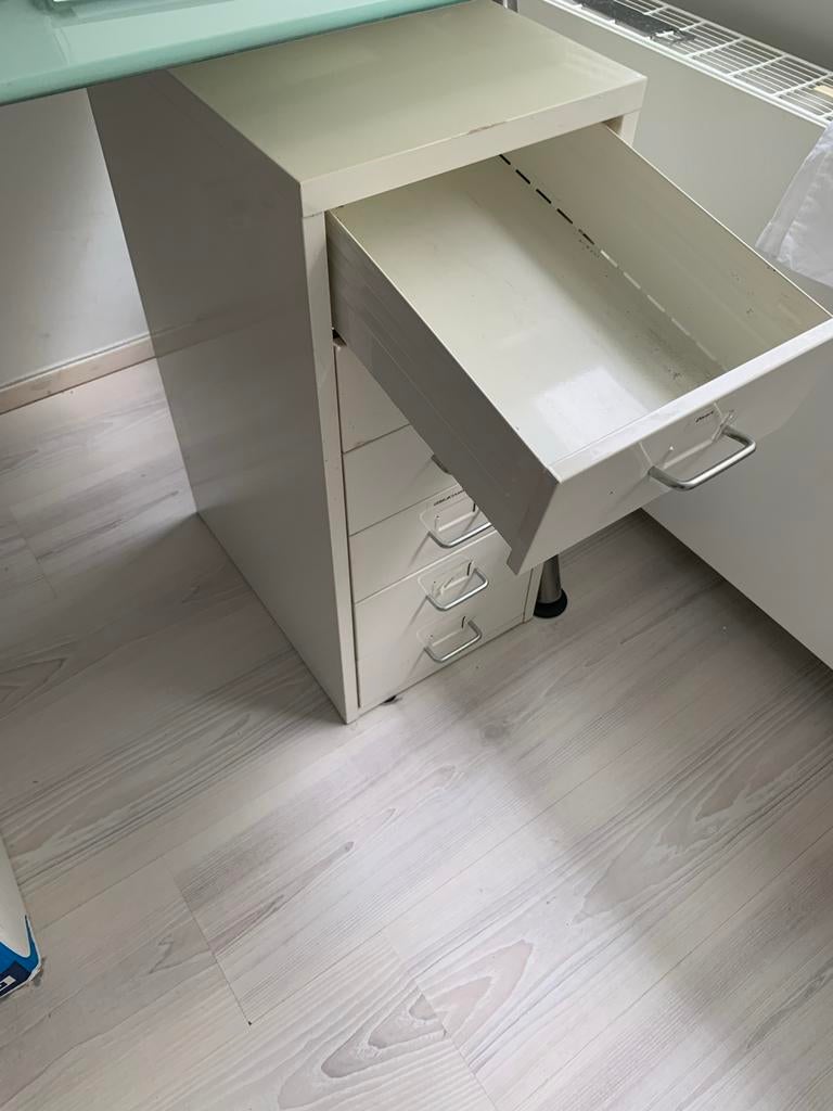 Stalen A4 ladenkast met 5 laden - wit, Huis en Inrichting, Kasten | Ladekasten, Ophalen, Minder dan 50 cm, Gebruikt, 5 laden of meer
