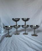 Vintage Franse RVS bistro ijscoupes | dessert | jaren 70, Ophalen, Overige materialen, Overige stijlen, Overige typen