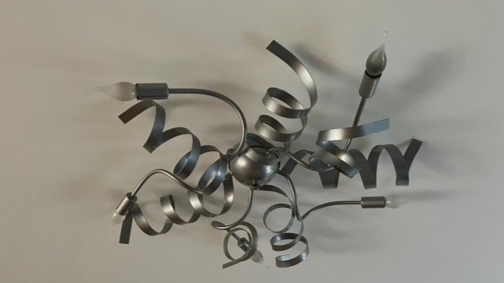Plafondlamp met krullen, Ophalen, Gebruikt, Metaal