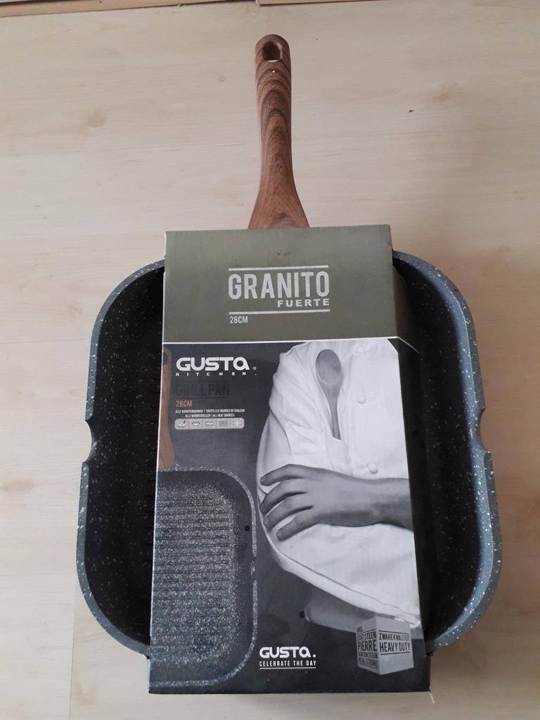 Gusta Granito Fuerte grillpan 28cm, Ophalen of Verzenden, Nieuw, Koekenpan of Braadpan