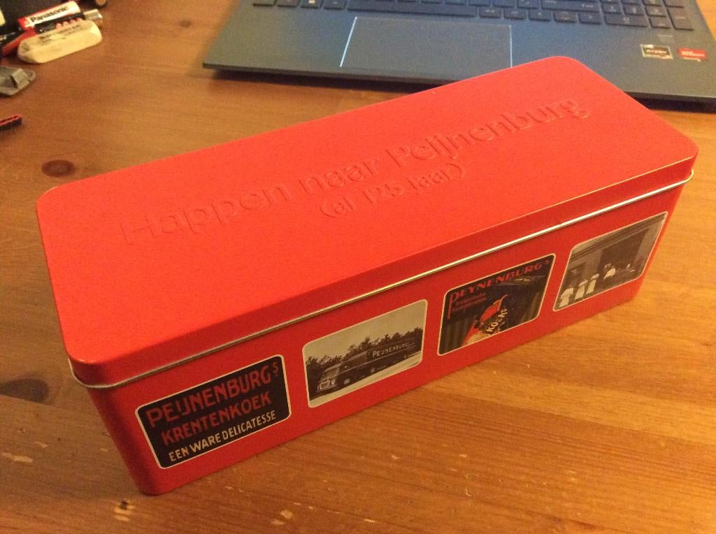 Peijnenburg  koekblik. Happen naar Peijnenburg al 125 jaar, Verzamelen, Blikken, Ophalen of Verzenden, Koek(jes)