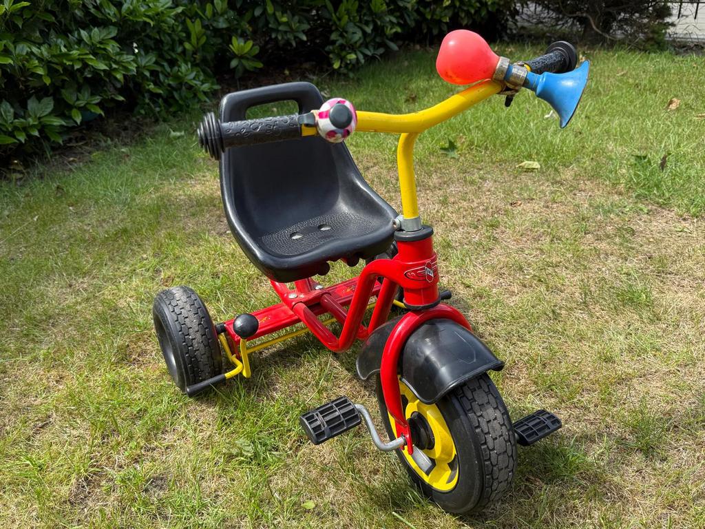 Driewiel kinderfiets met afneembare duwstang, Fietsen en Brommers, Ophalen of Verzenden, Gebruikt, Verstelbare zitting