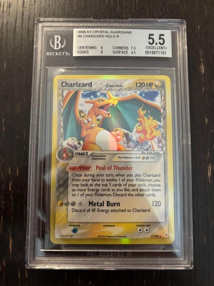 charizard holo 2006 ex crystal guardians, Hobby en Vrije tijd, Verzamelkaartspellen | Pokémon, Gebruikt, Losse kaart, Foil, Ophalen of Verzenden