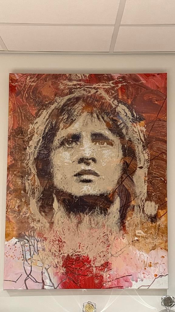 Johan Cruyff Schilderij door Peter Donkersloot, Antiek en Kunst, Kunst | Schilderijen | Modern, Ophalen of Verzenden