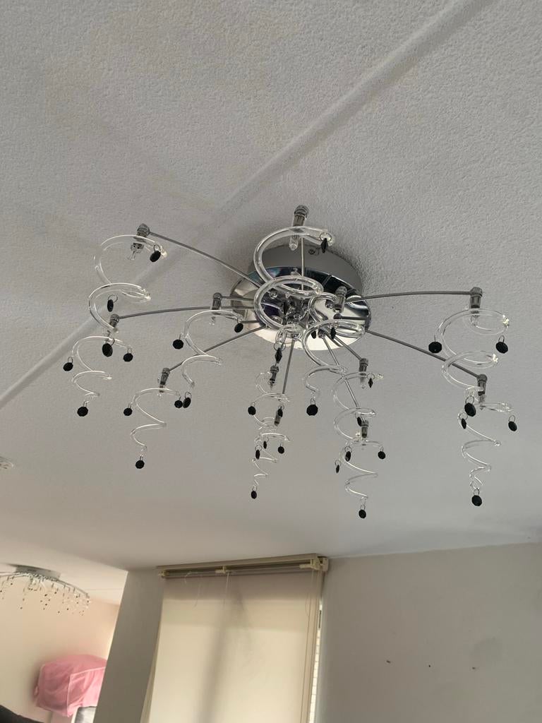 Plafondlamp met spiraalvormige armen, Ophalen of Verzenden, Gebruikt, Metaal