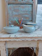 Pastelblauw P. Regout servies onderdelen, Ophalen of Verzenden