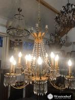 Groot kristallen kroonluchter antiek kandelaars goud Ø 90cm, Huis en Inrichting, Lampen | Kroonluchters, Ophalen of Verzenden